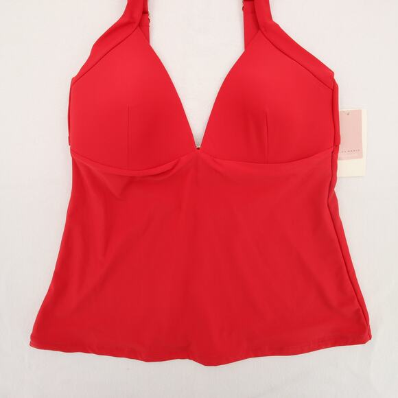 Alex Marie Tankini Swim Top Red V Neck Cutout Back Padded Bra Size Medium NWT - Picture 3 of 13